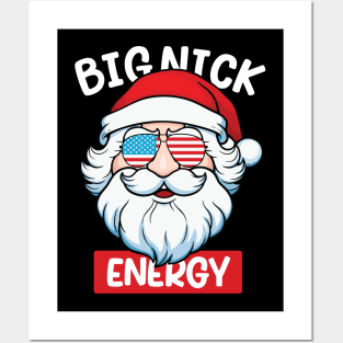 Big Nick Energy Funny Men Santa Ugly Christmas usa flag Posters and Art